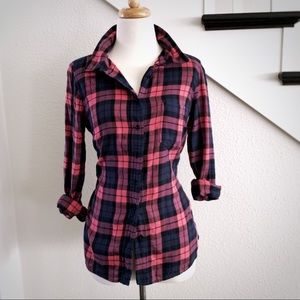 Gap Fitted Boyfriend Flannel Shirt
